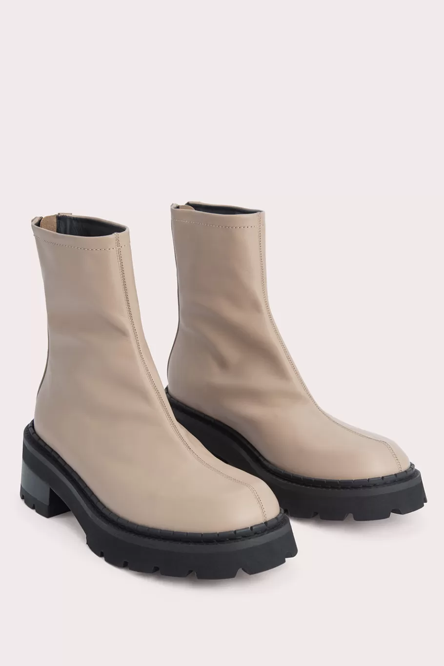Cheap Alister Taupe Nappa Leather Women Ankle Boots