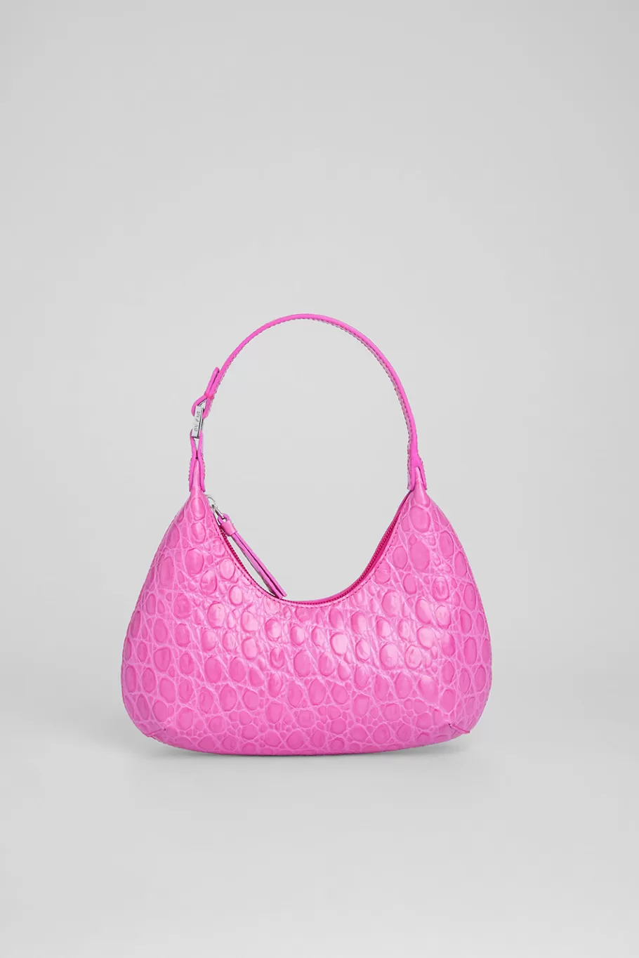 Outlet Baby Amber Fuchsia Circular Croco Embossed Leather Women Bags