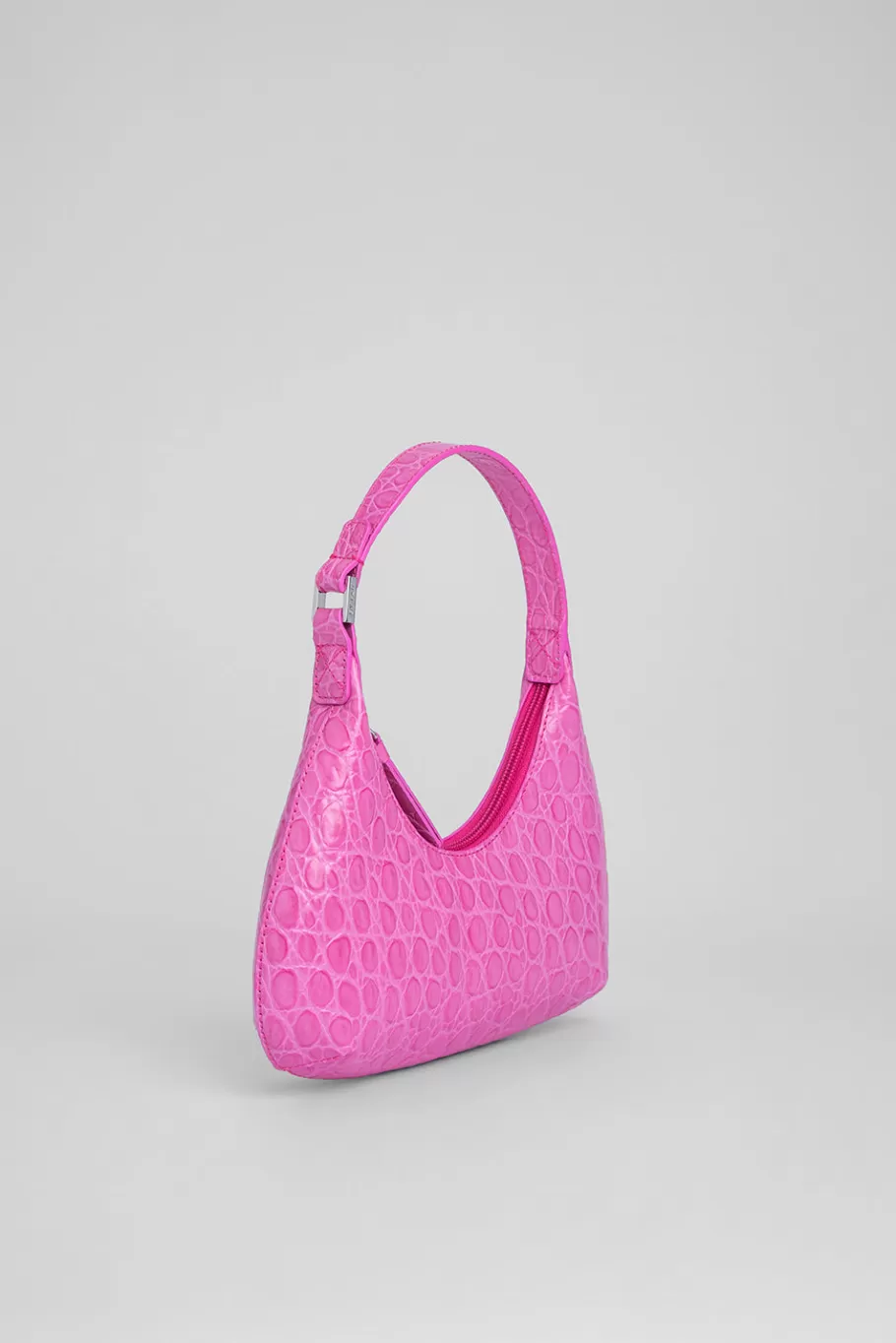 Outlet Baby Amber Fuchsia Circular Croco Embossed Leather Women Bags