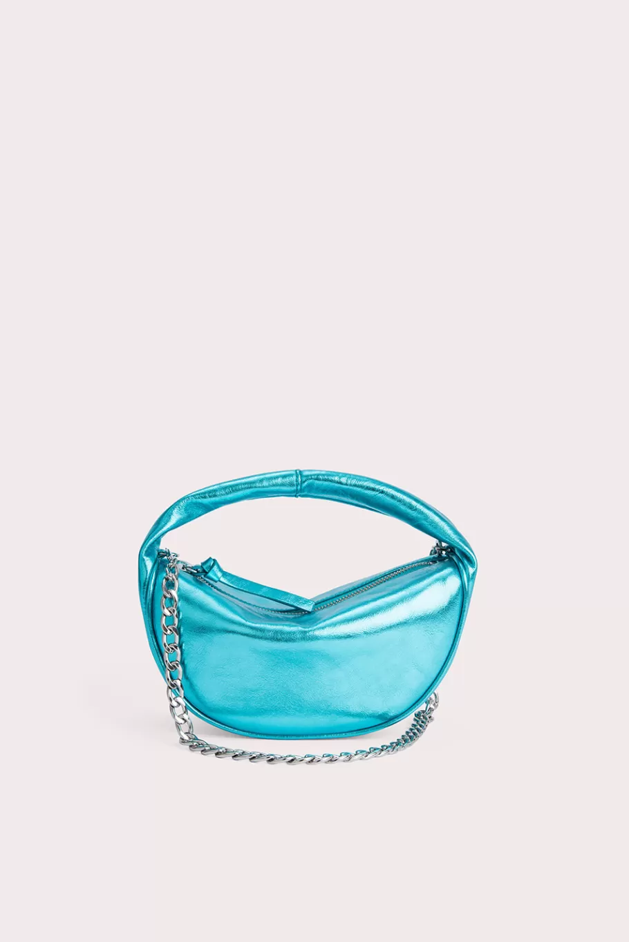 Outlet Baby Cush Aquamarine Metallic Leather Women Bags