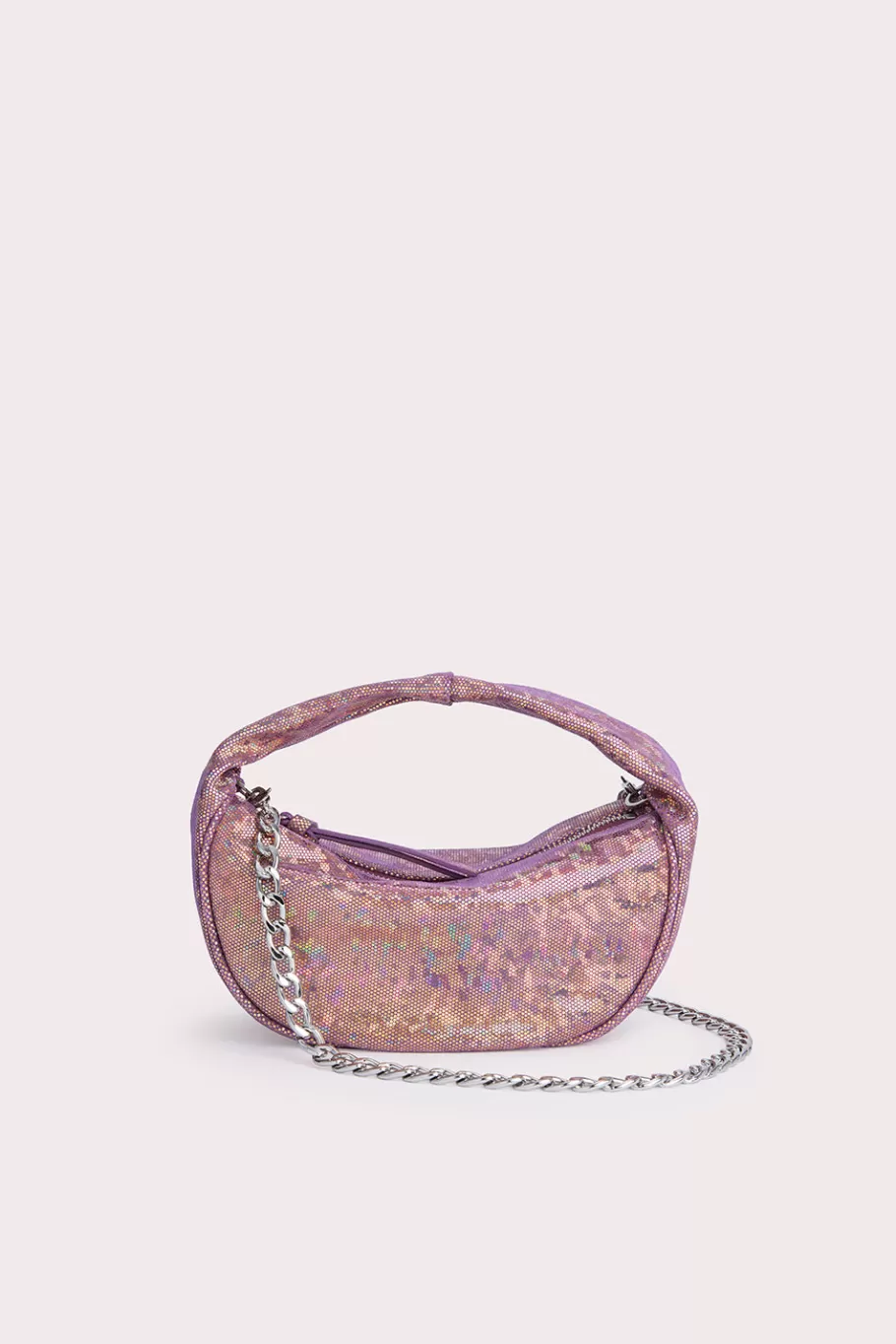 Best Sale Baby Cush Disco Violet Hologram Leather Women Bags