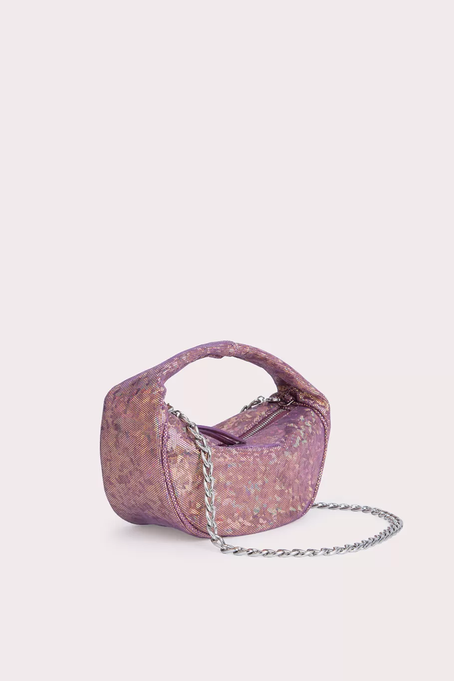 Best Sale Baby Cush Disco Violet Hologram Leather Women Bags