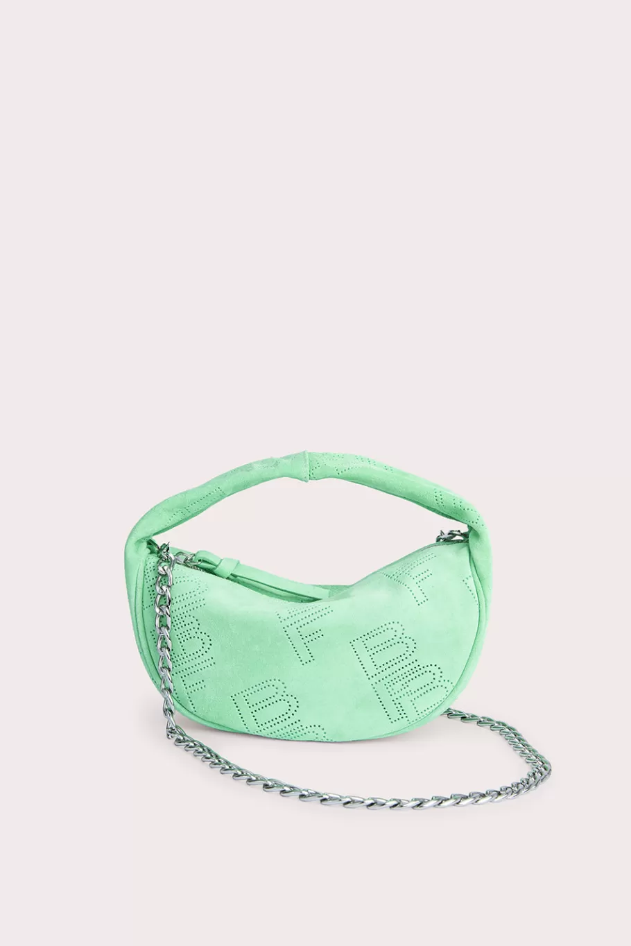 Online Baby Cush Spearmint Perforated Suede Leather Women Bags