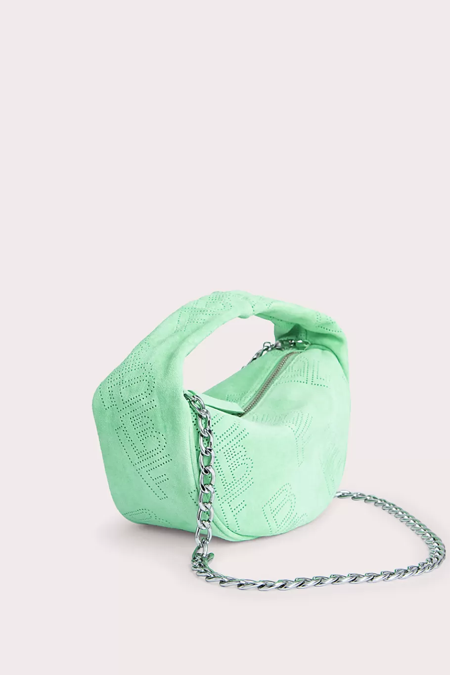 Online Baby Cush Spearmint Perforated Suede Leather Women Bags