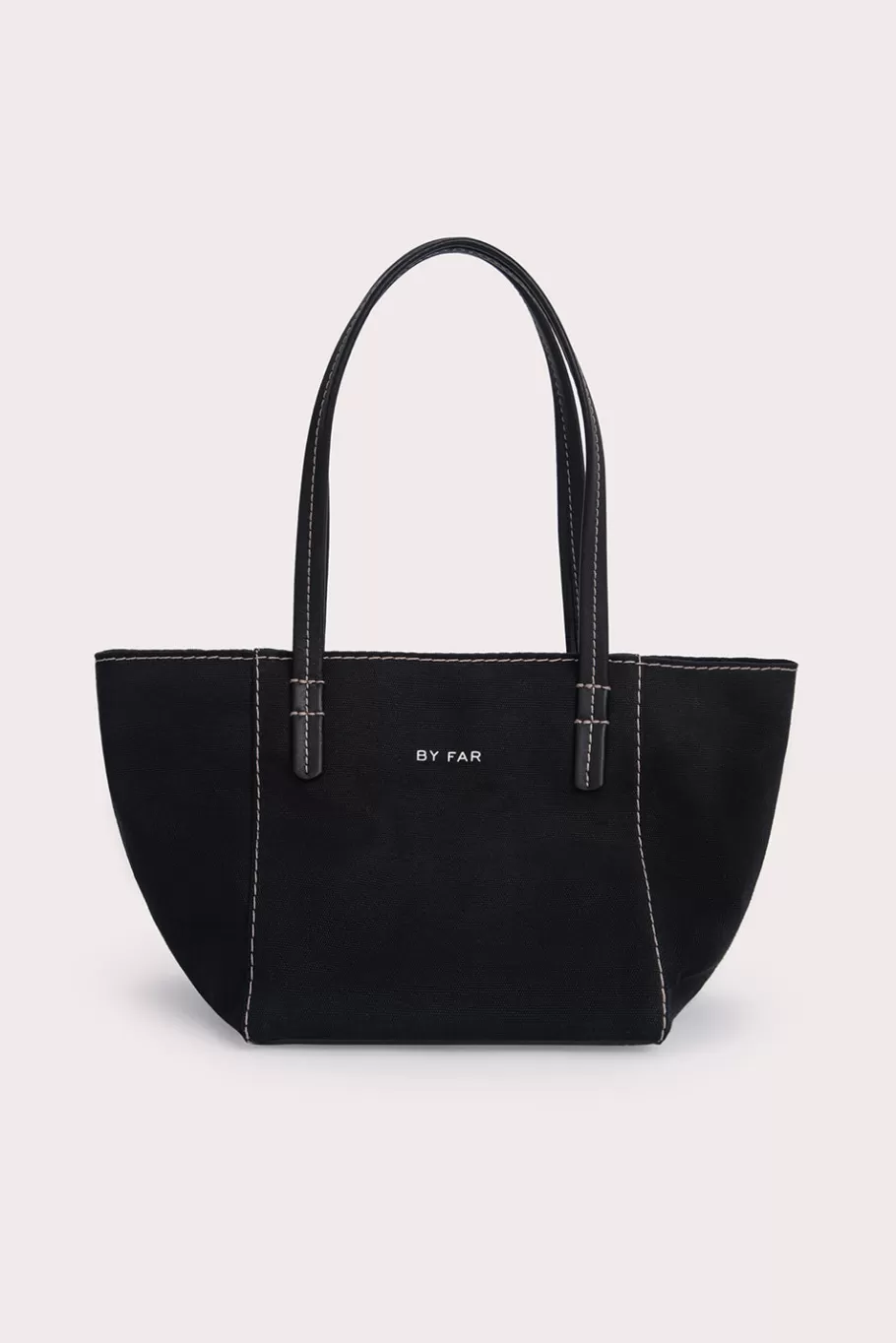 Clearance Bar Tote Black Canvas And Nappa Leather Women Bags