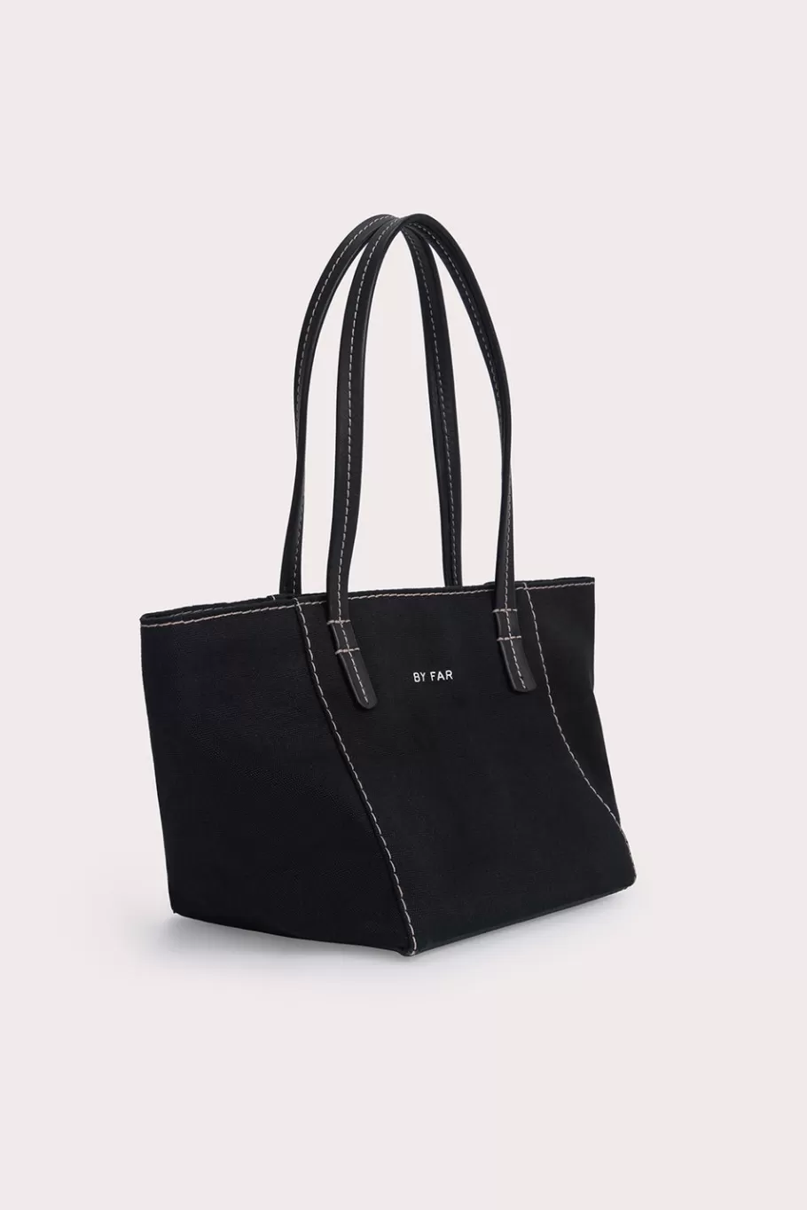 Clearance Bar Tote Black Canvas And Nappa Leather Women Bags