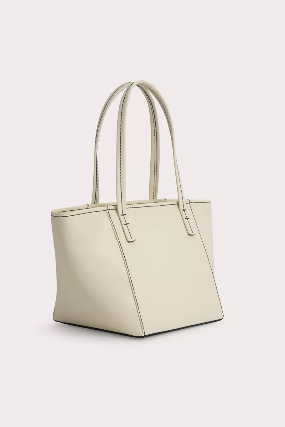 Online Bar Tote Cream Box Calf Leather Women Shoulder Bags