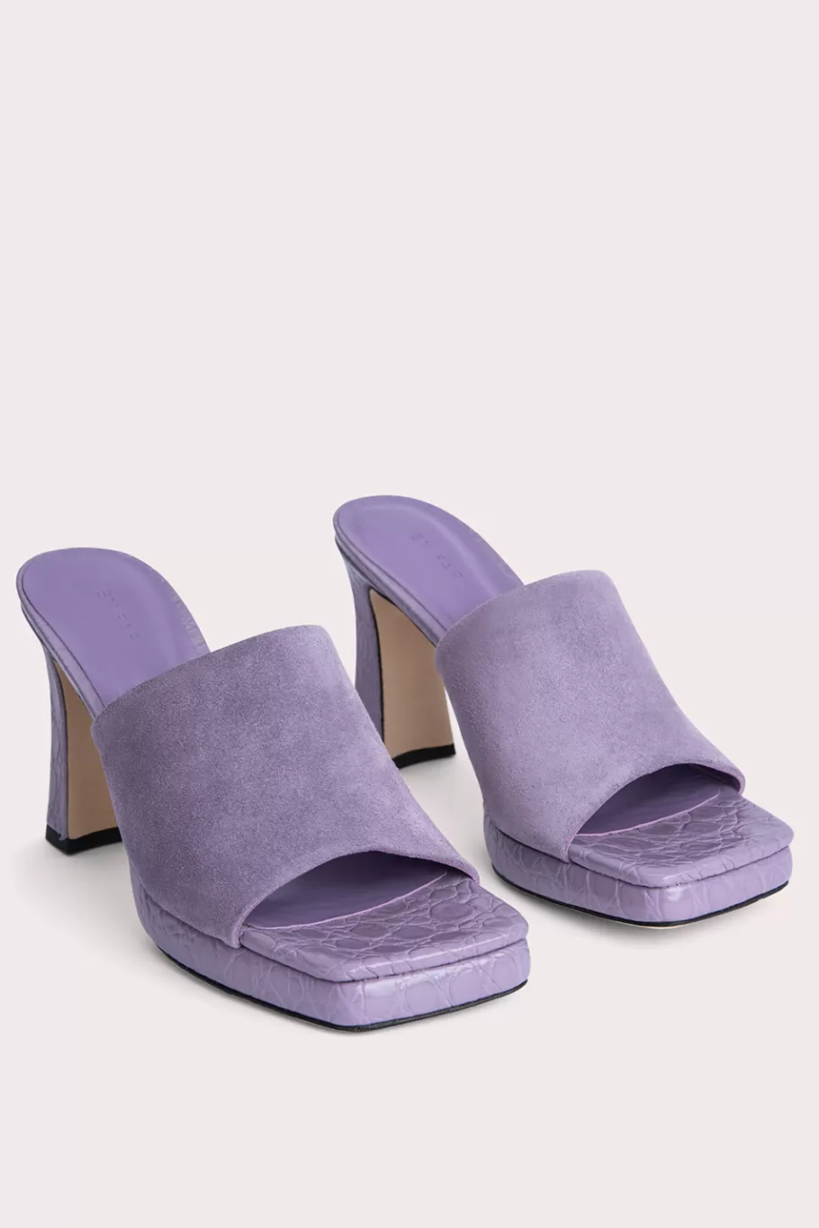 Hot Beliz Purple Haze Croco And Suede Leather Women Shoes