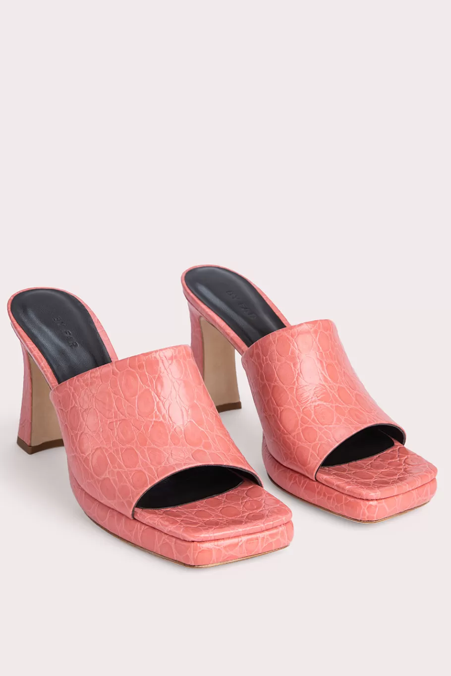 Online Beliz Salmon Circular Croco Embossed Leather Women Shoes