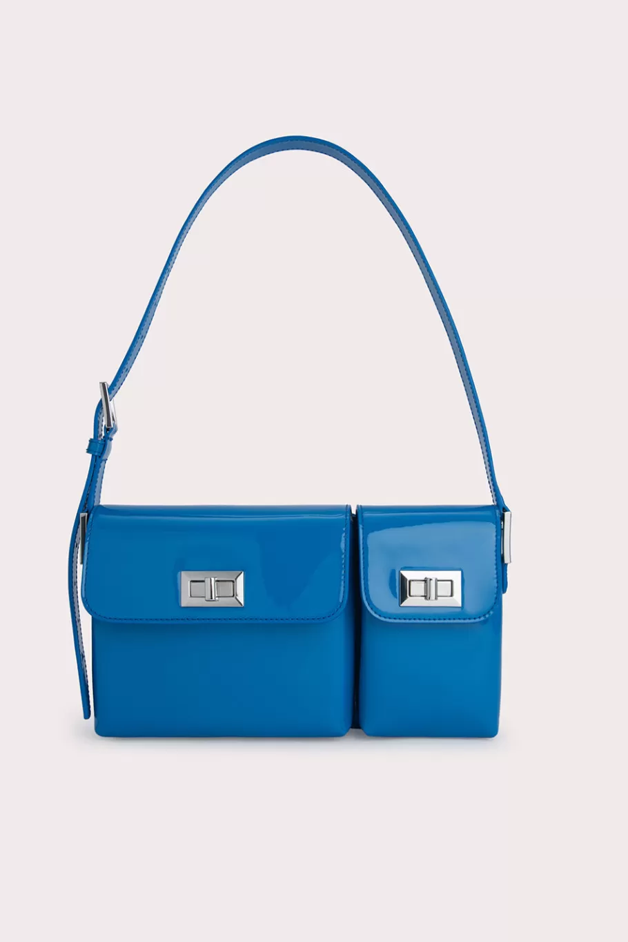 Discount Billy Cerulean Patent Leather Women Shoulder Bags