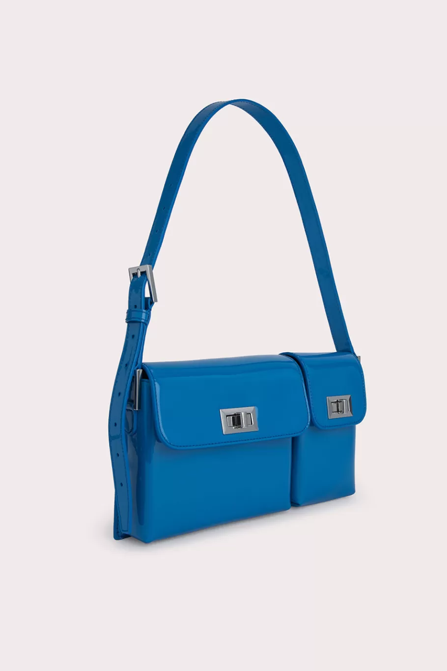 Discount Billy Cerulean Patent Leather Women Shoulder Bags