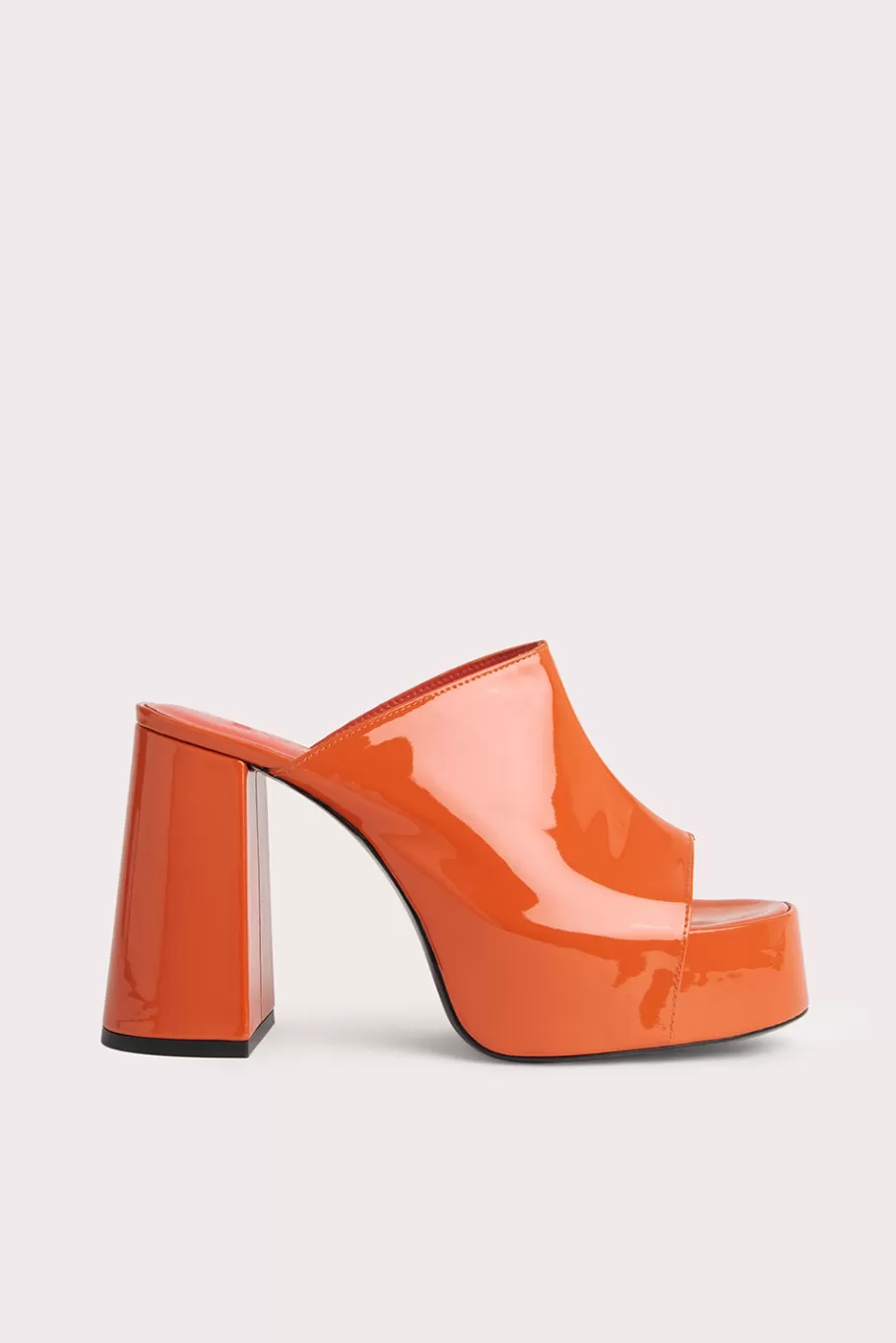 Best Brad Burnt Orange Patent Leather Women Sandals