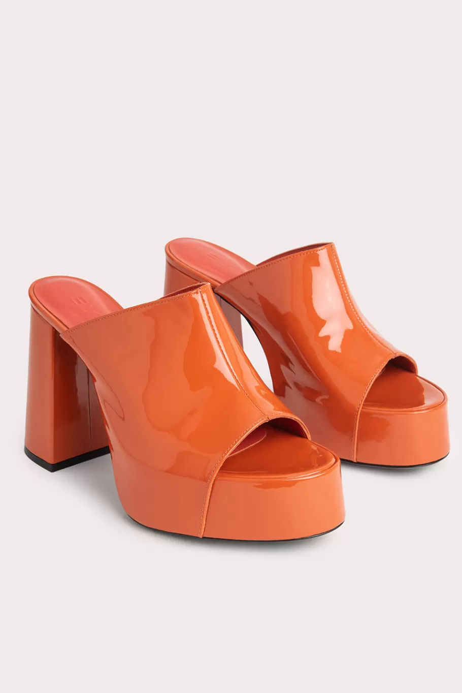 Best Brad Burnt Orange Patent Leather Women Sandals