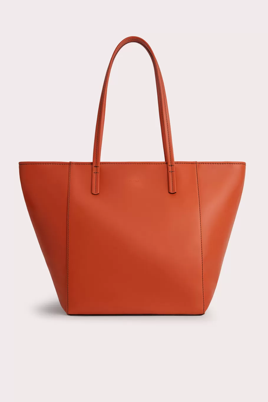 Outlet Club Tote Burnt Orange Box Calf Leather Women Tote Bags