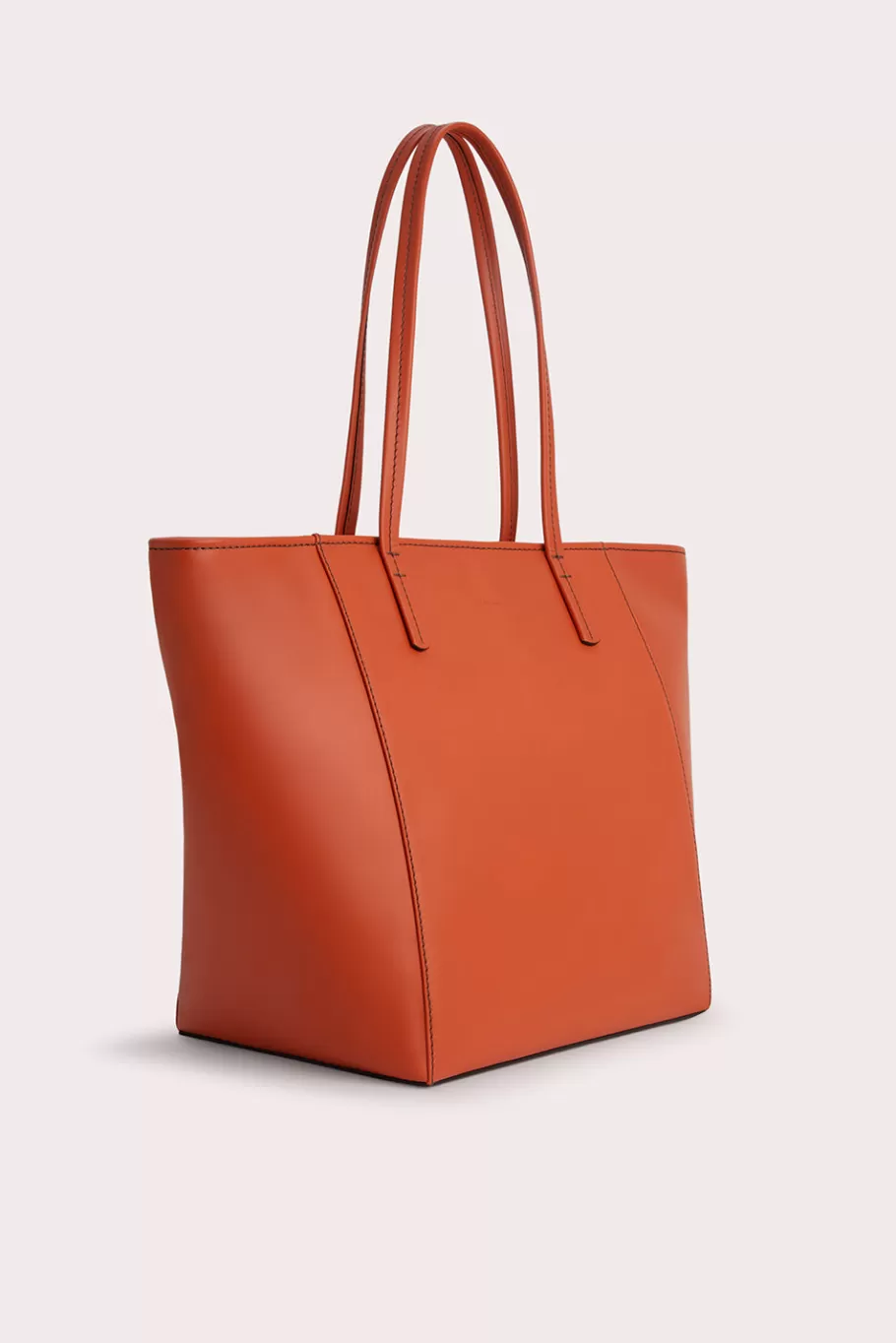 Outlet Club Tote Burnt Orange Box Calf Leather Women Tote Bags