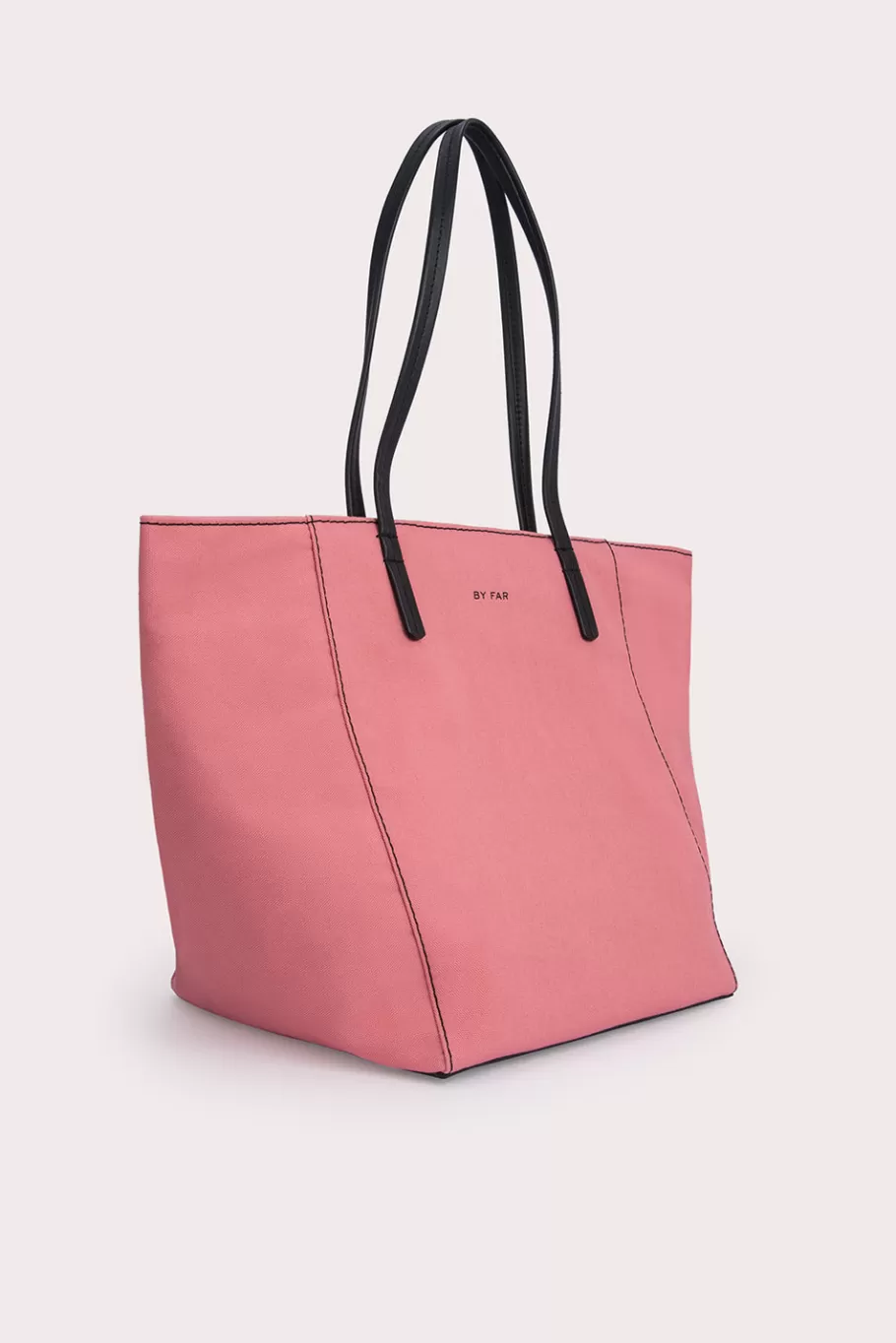 Fashion Club Tote Taffy Pink And Black Canvas And Nappa Leather Women Bags
