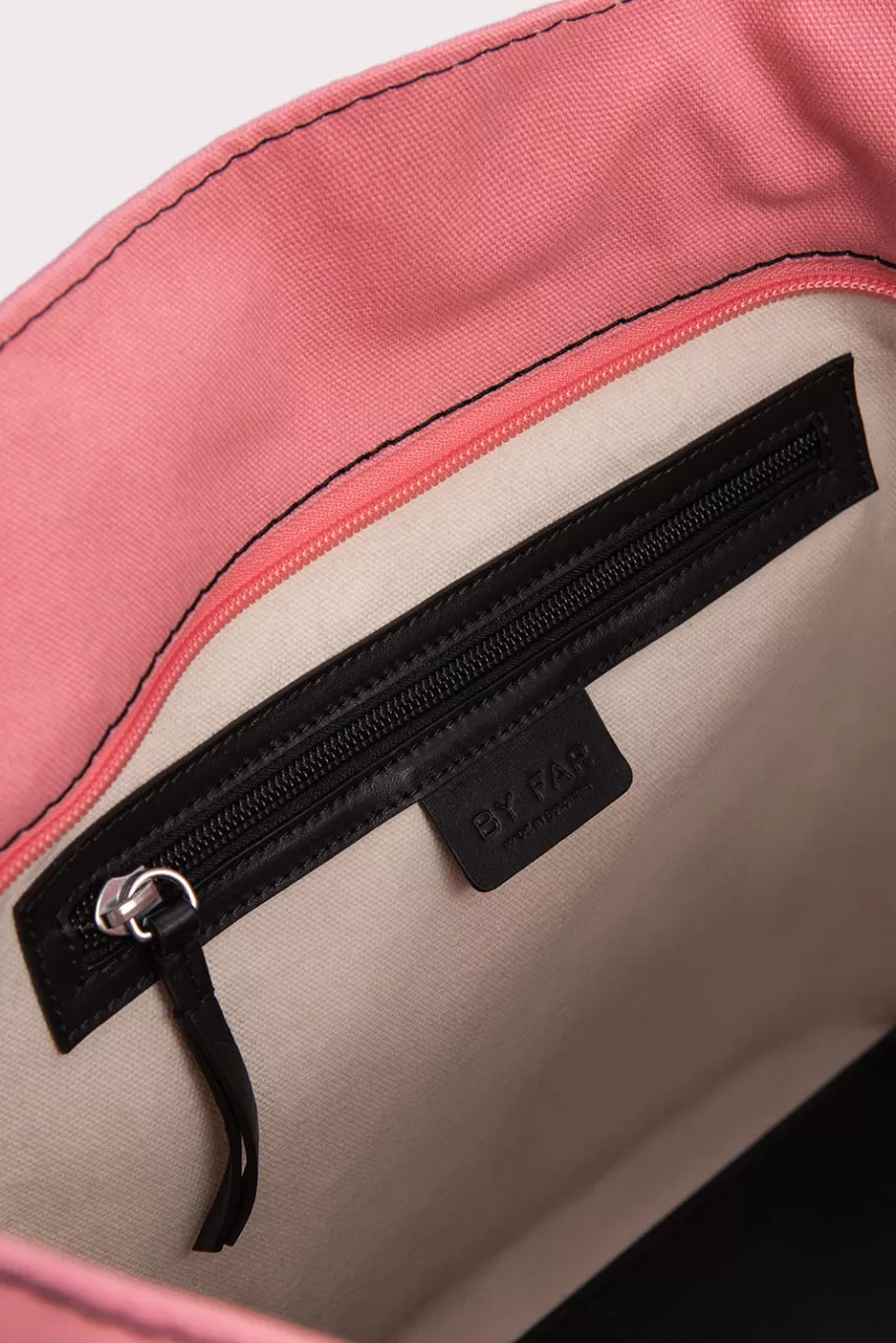 Fashion Club Tote Taffy Pink And Black Canvas And Nappa Leather Women Bags