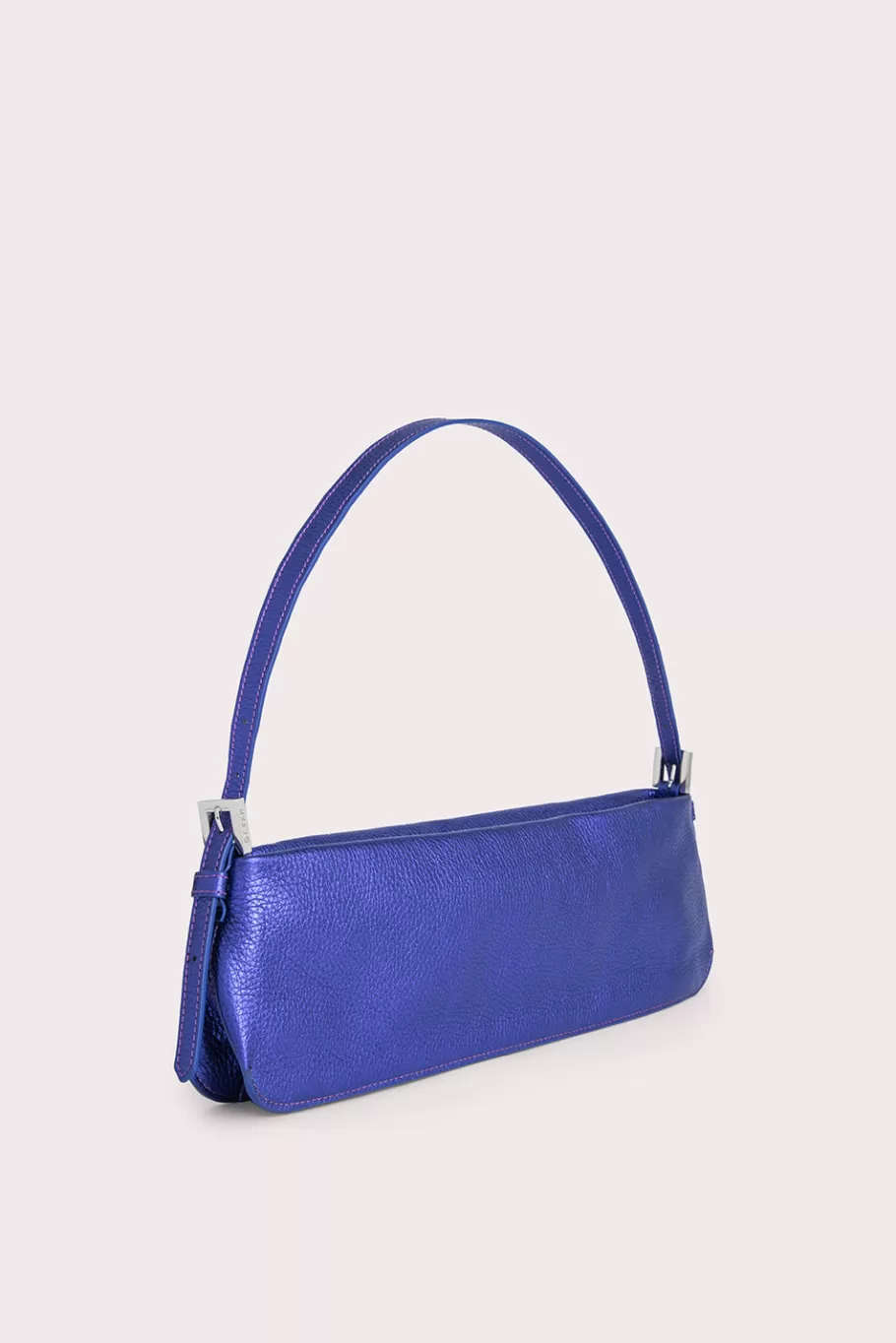 New Dulce Long Ultraviolet Metallic Grain Leather Women Bags