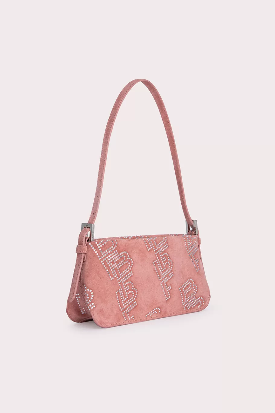 Cheap Dulce Salmon Suede And Crystals Women Bags