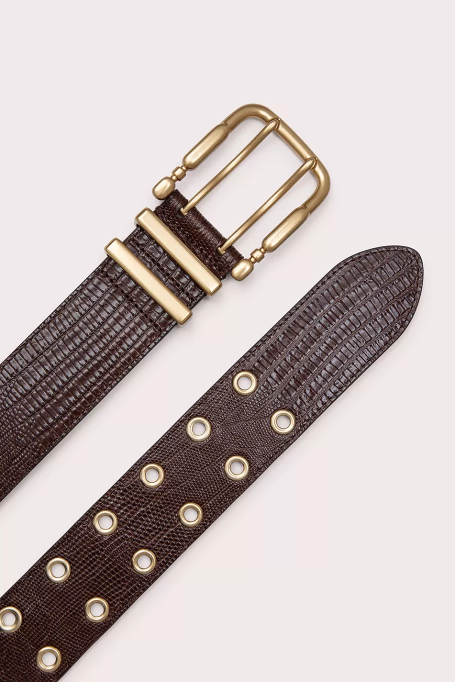 Cheap Duo Sequoia Lizard Embossed Leather Women Belts