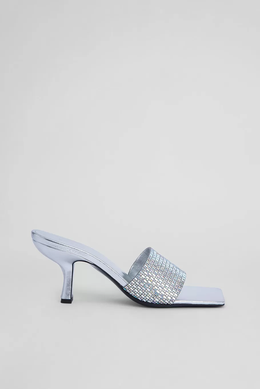 Hot Dylan Silver Leather And Crystals Women Shoes