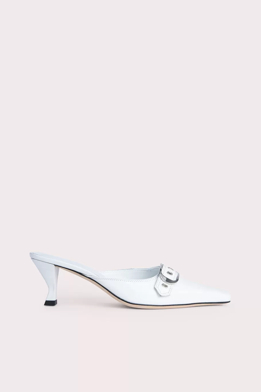 Sale Evelyn White Nappa Leather Women Mid Heels