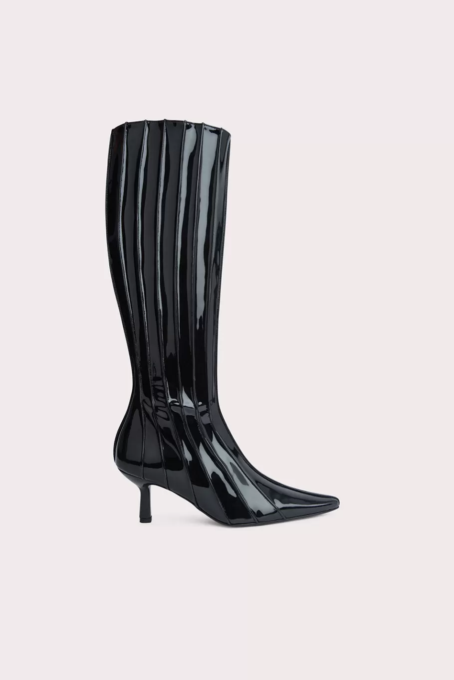 Sale Faye Black Patent Leather Women Knee High Boots