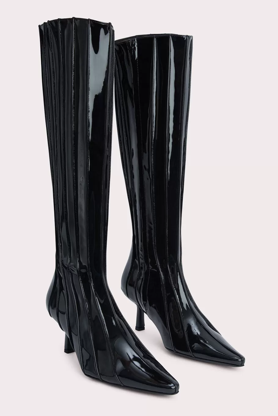 Sale Faye Black Patent Leather Women Knee High Boots