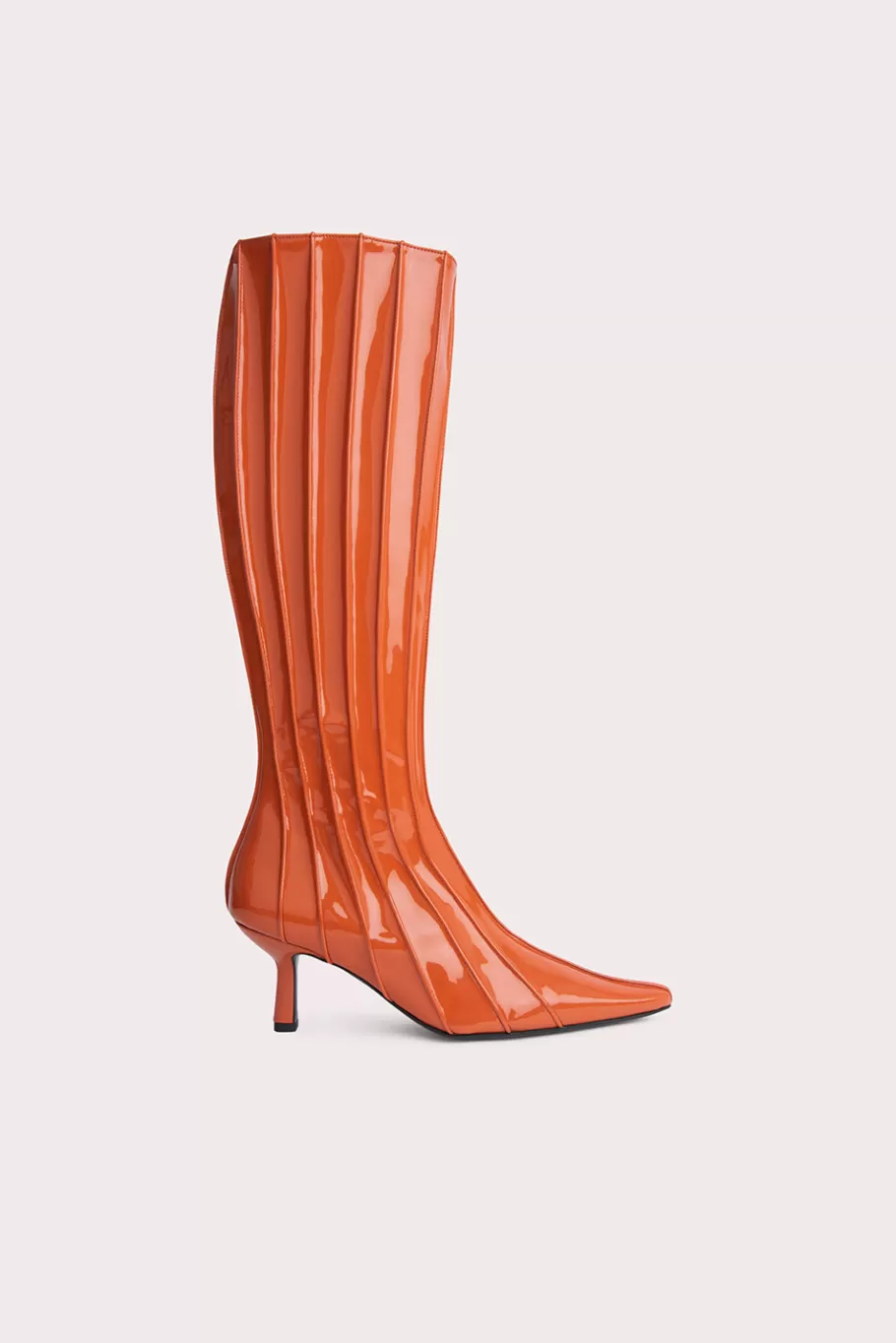 Flash Sale Faye Burnt Orange Patent Leather Women Knee High Boots