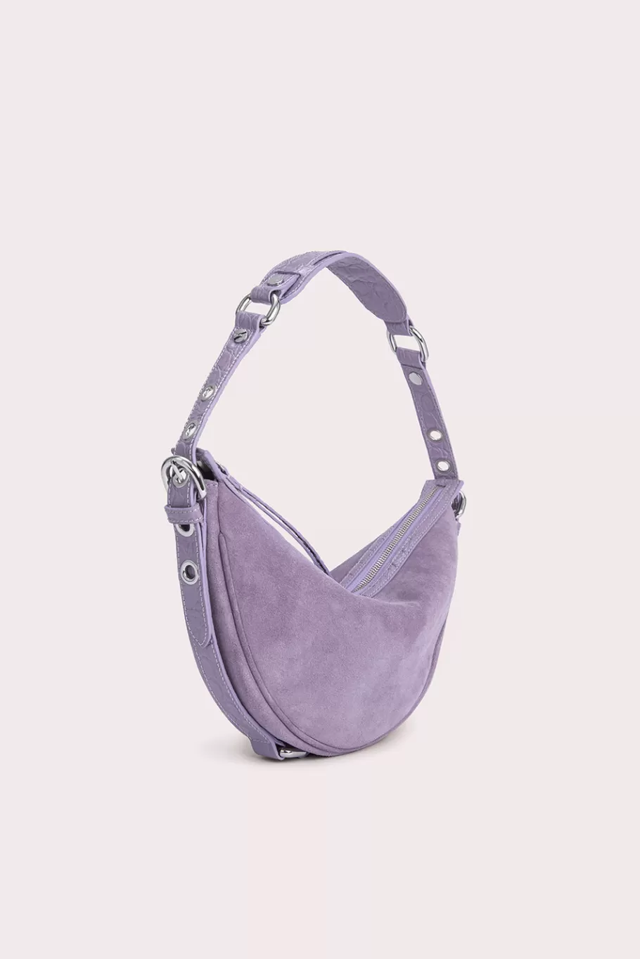 Fashion Gib Purple Haze Croco And Suede Leather Women Bags