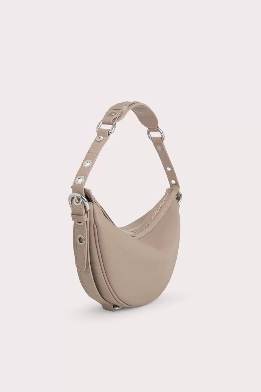 Sale Gib Taupe Maxi Croco And Small Grain Calf Leather Women Shoulder Bags