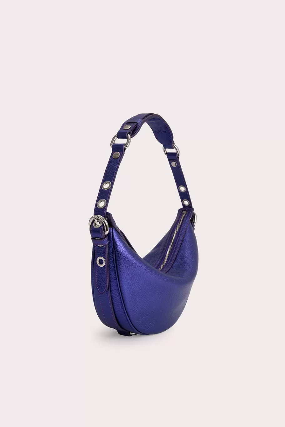 Online Gib Ultraviolet Metallic Grain Leather Women Bags