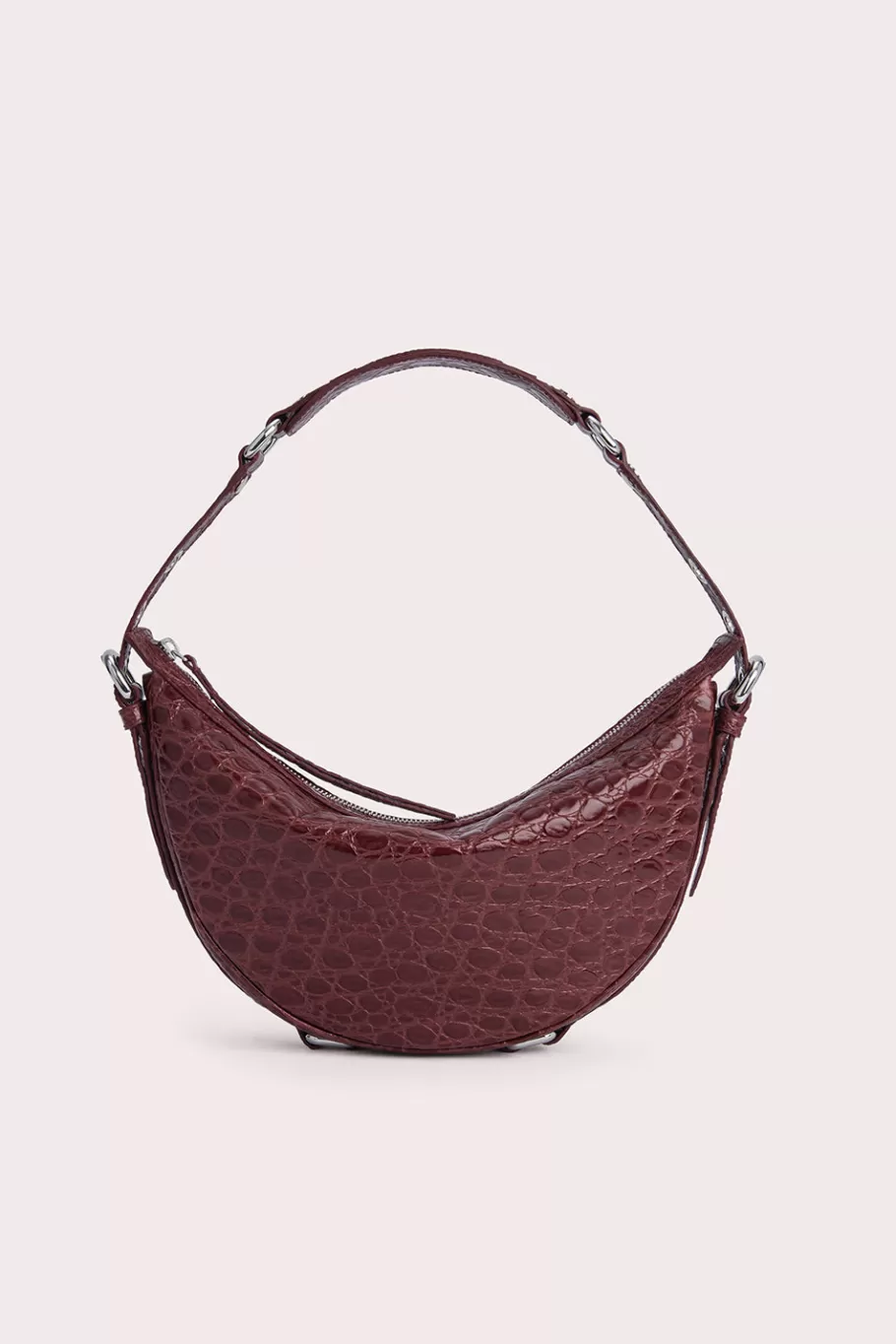 Best Gib Wine Circular Croco Embossed Leather Women Bags