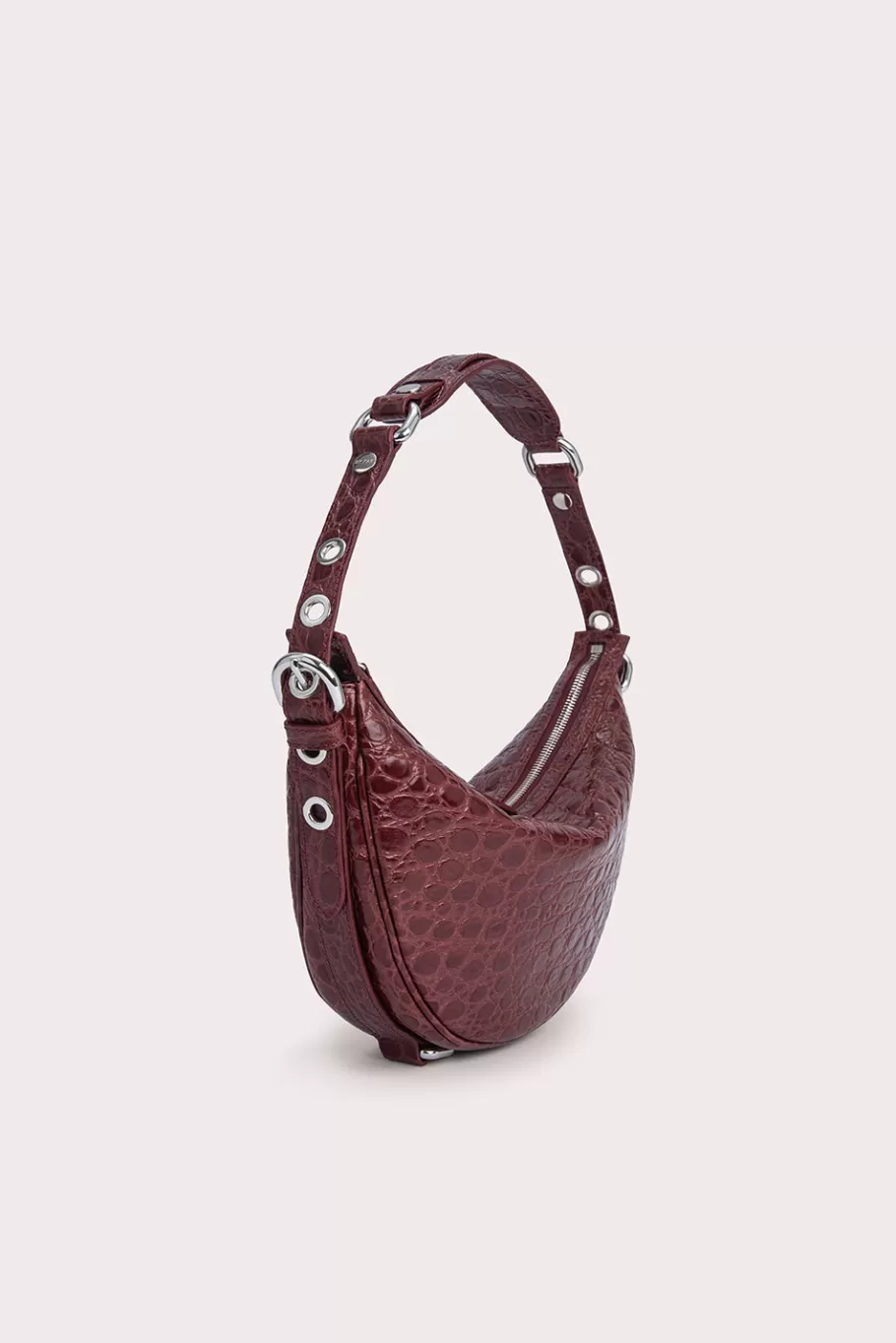 Best Gib Wine Circular Croco Embossed Leather Women Bags