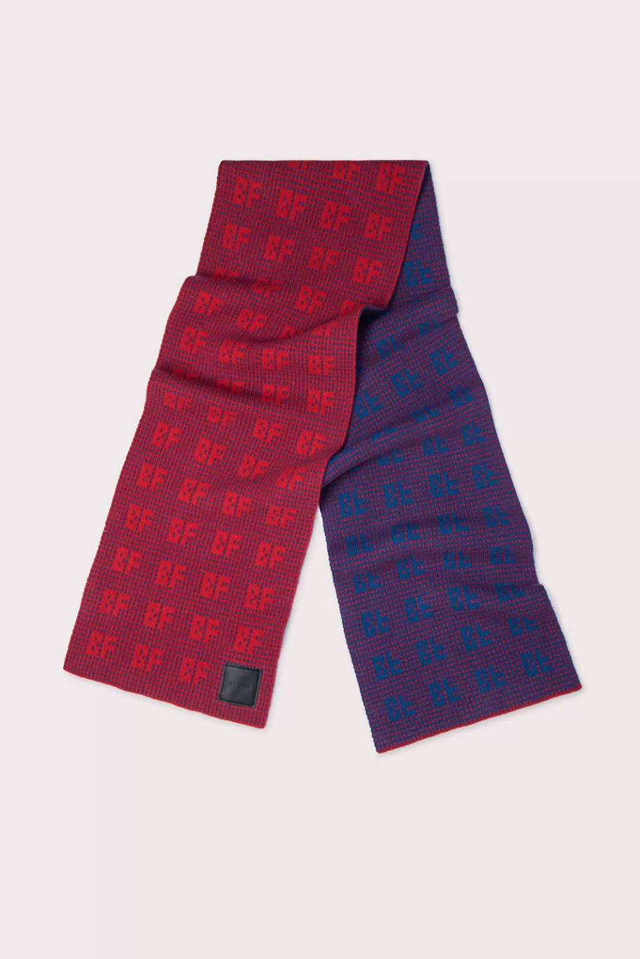 Shop Jacquard Grid Scarf Ruby Wool Women Scarves And Hats