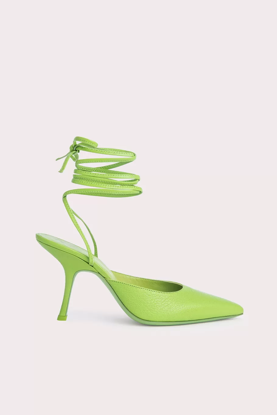 Hot Jen Pistachio Grained Leather Women Shoes