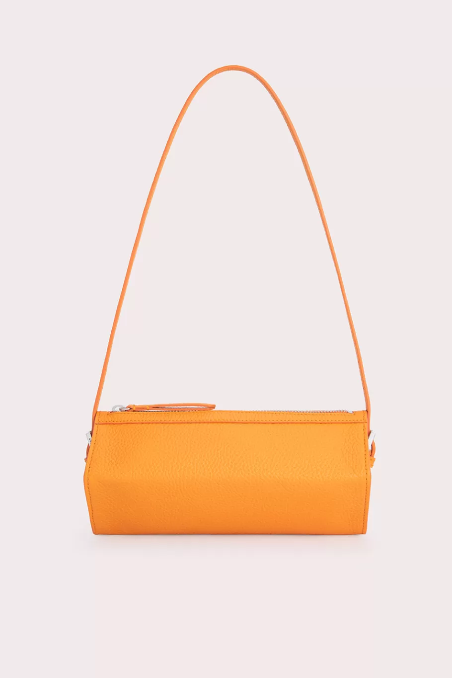 Online Karo Orange Flat Grain Leather Women Bags