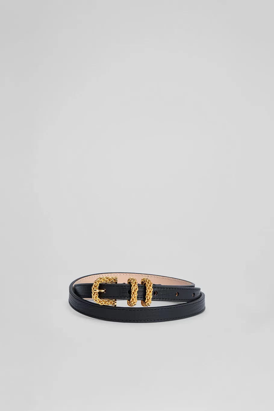 Outlet Kat Black Embossed Leather Women Belts