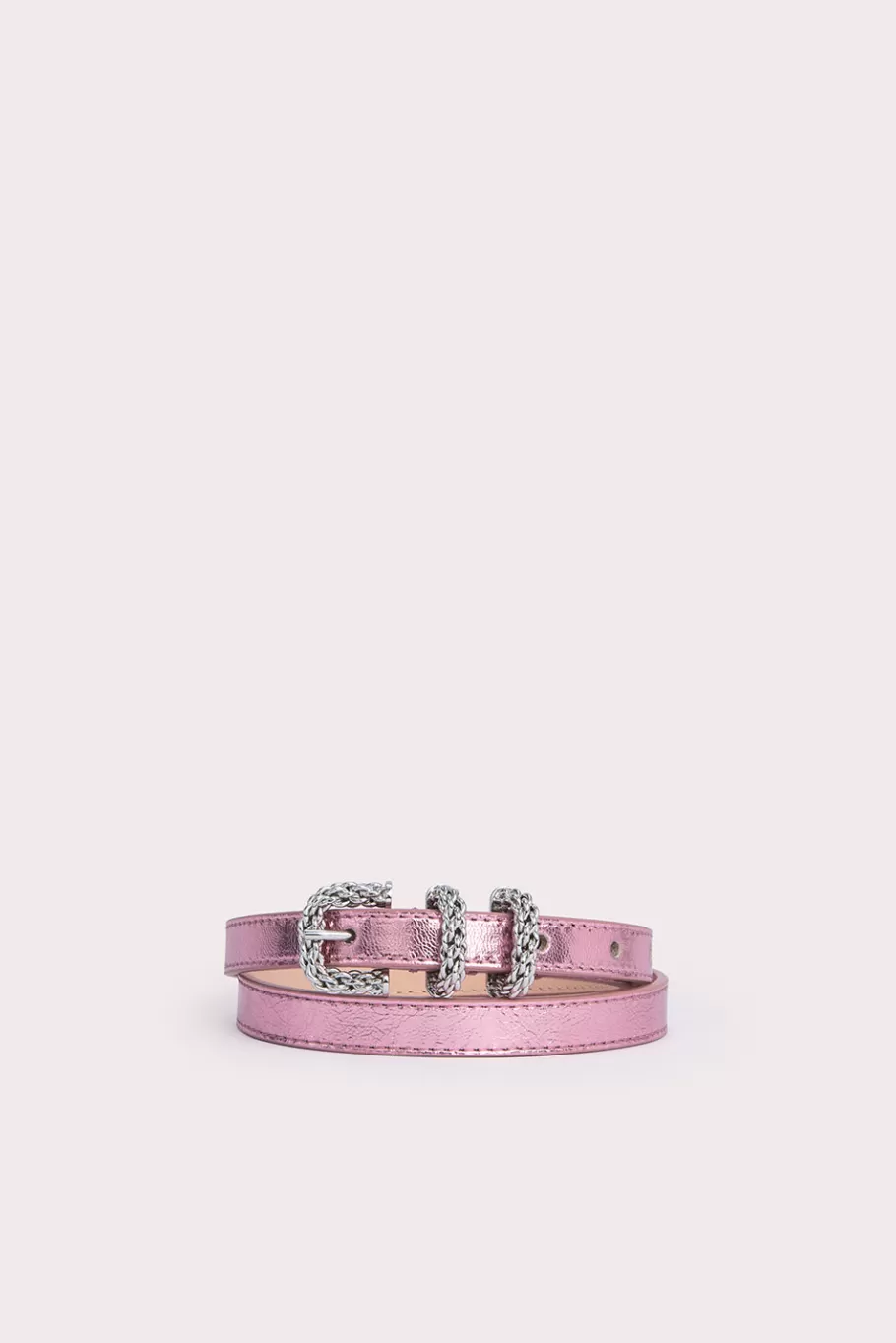 Store Kat Pink Metallic Leather Women Belts