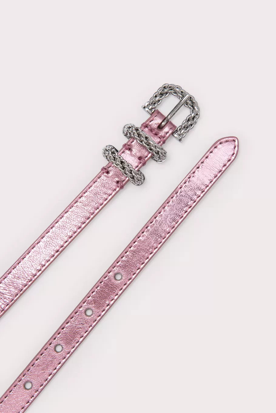 Store Kat Pink Metallic Leather Women Belts