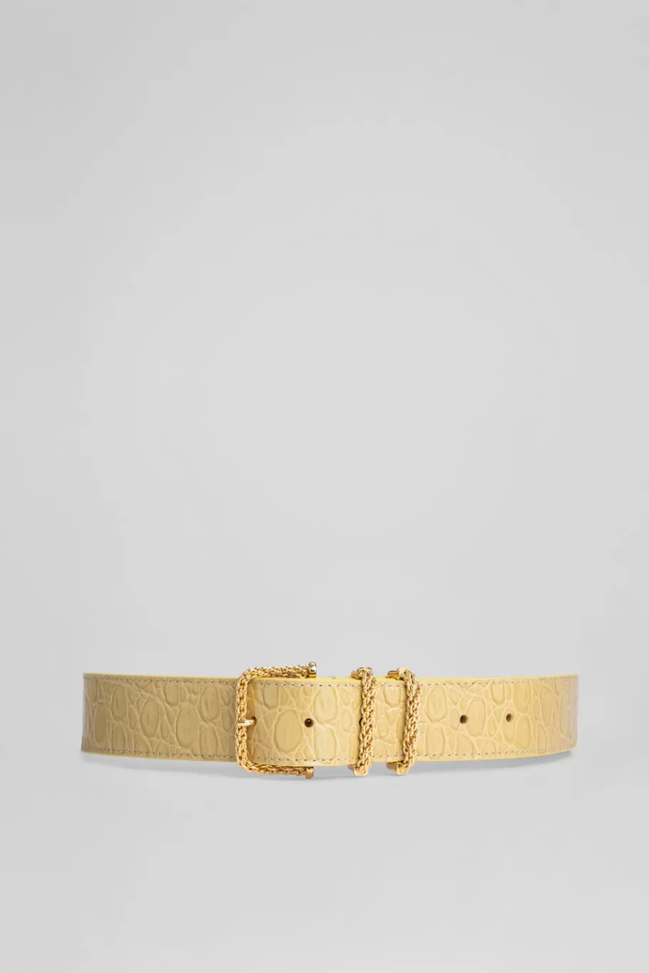 Online Katina Flax Circular Croco Embossed Leather Women Belts