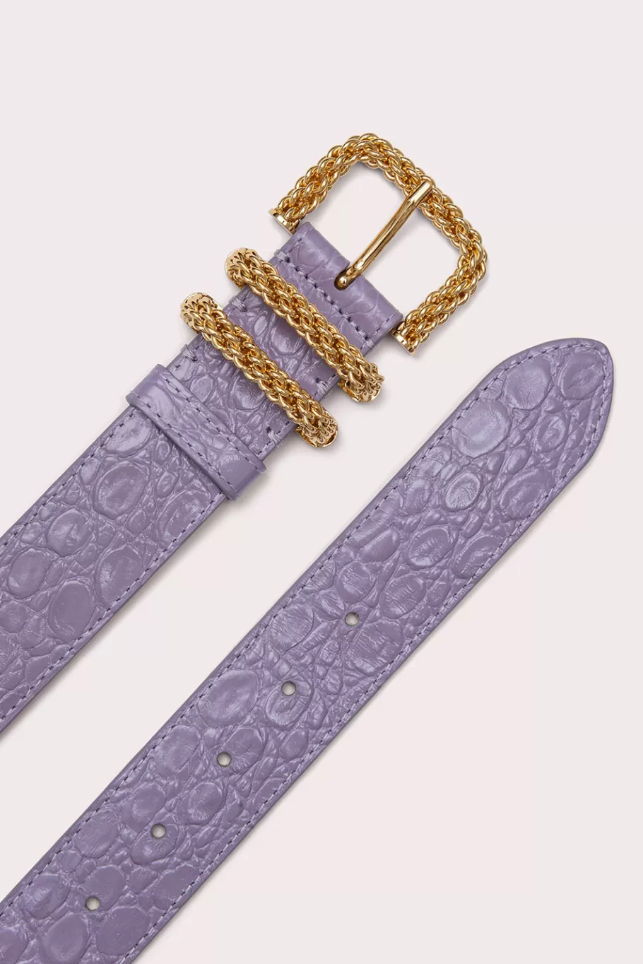 Discount Katina Purple Haze Circular Croco Embossed Leather Women Belts