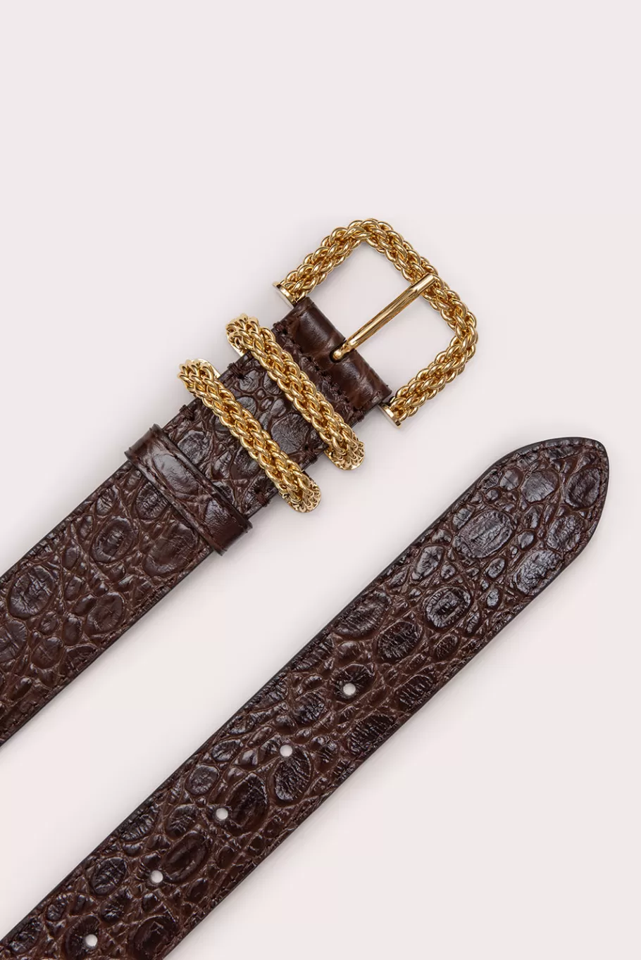 Outlet Katina Sequoia Circular Croco Embossed Leather Women Belts