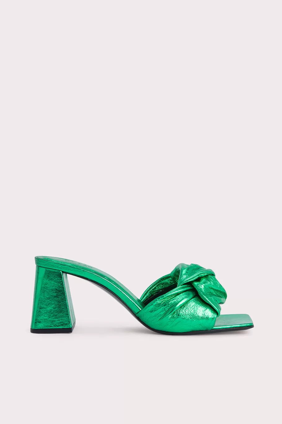 Online Lamar Clover Green Metallic Leather Women Shoes