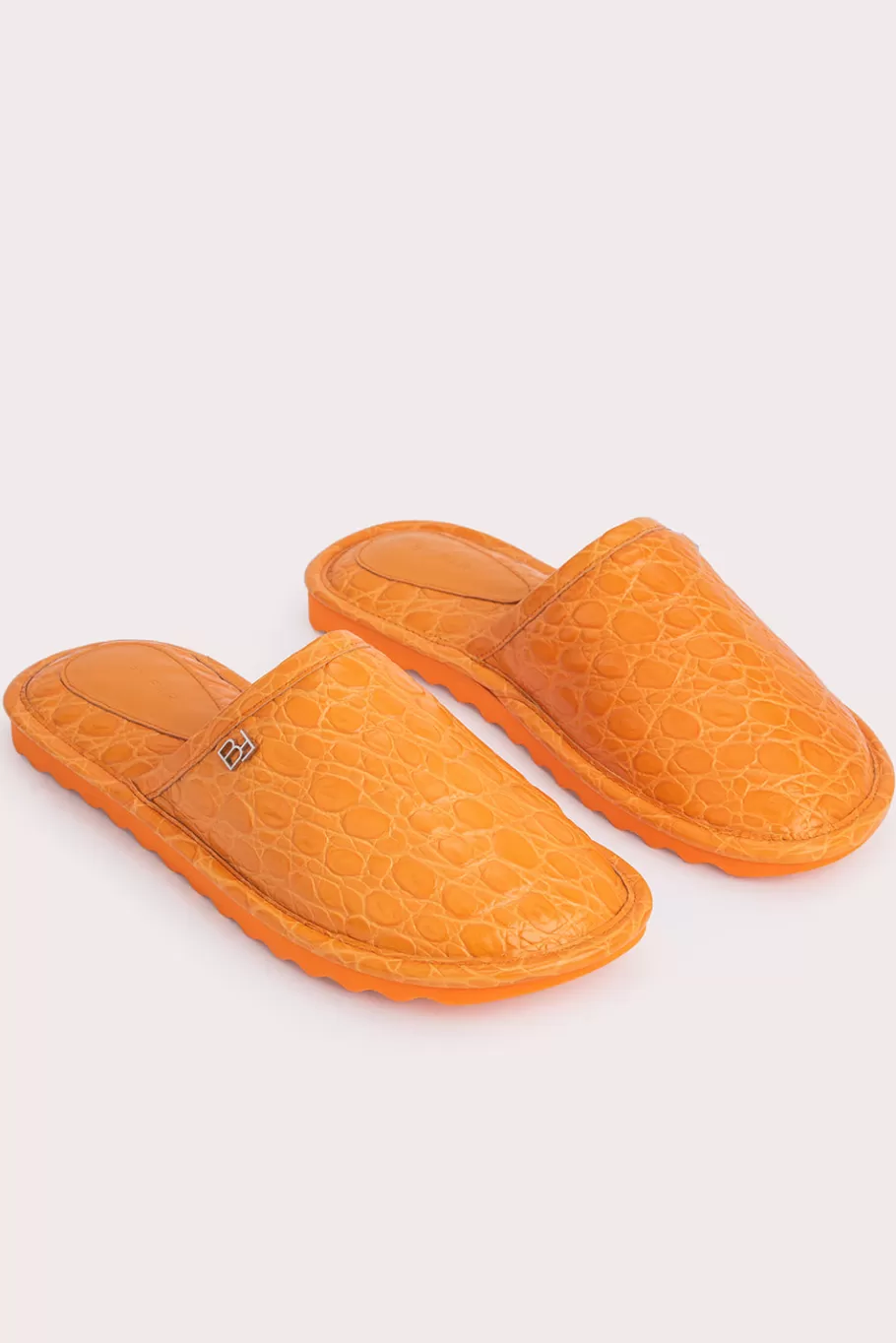 Online Larry Orange Circular Croco Embossed Leather Women Shoes