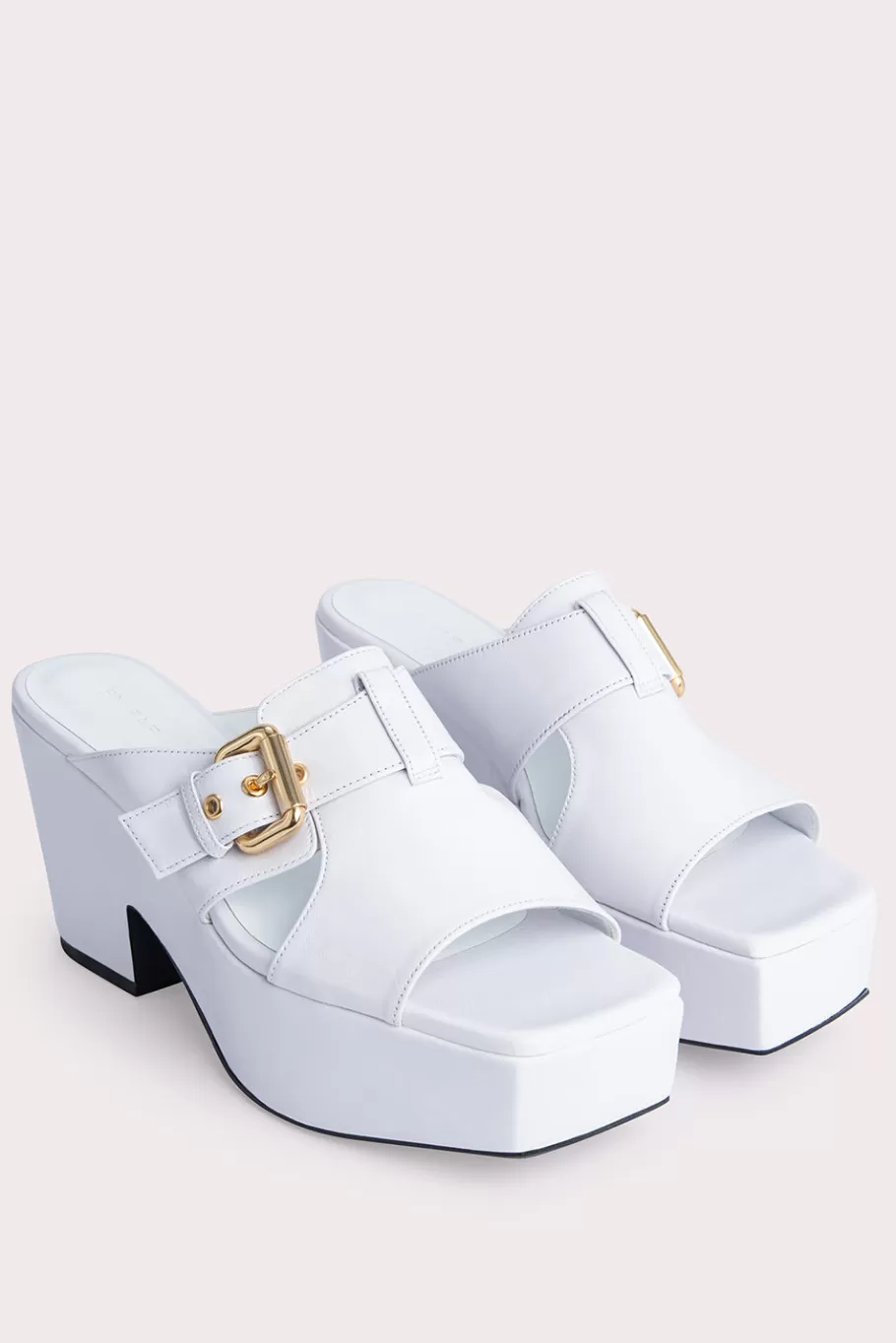 Cheap Lenka White Gloss Leather Women Shoes