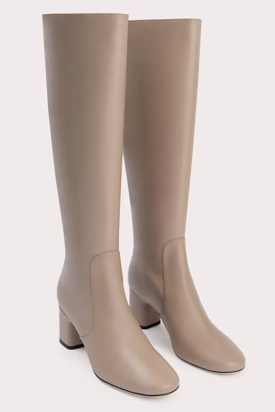 Outlet Miller Taupe Nappa Leather Women Knee High Boots