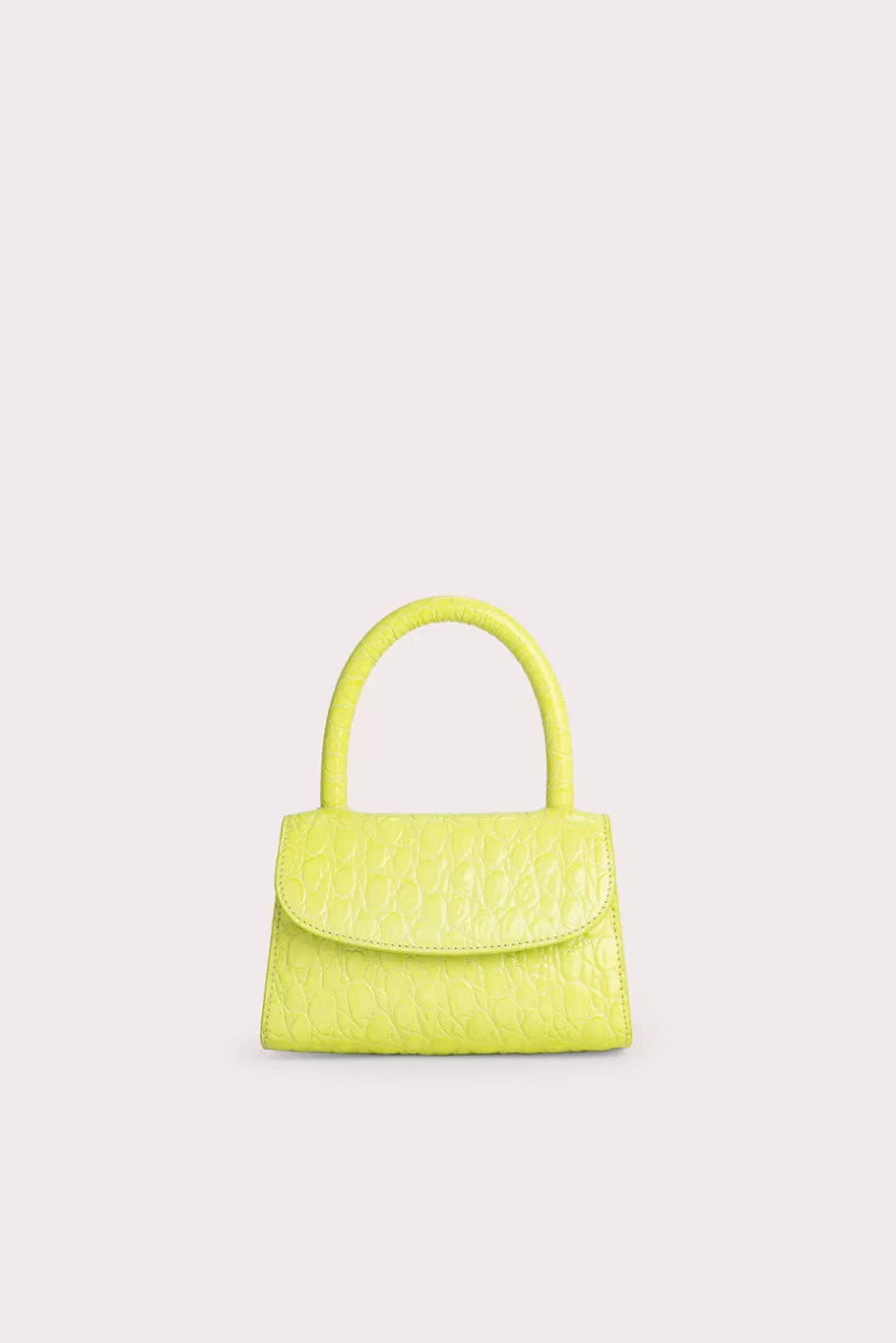 Sale Mini Acid Green Circular Croco Embossed Leather Women Bags