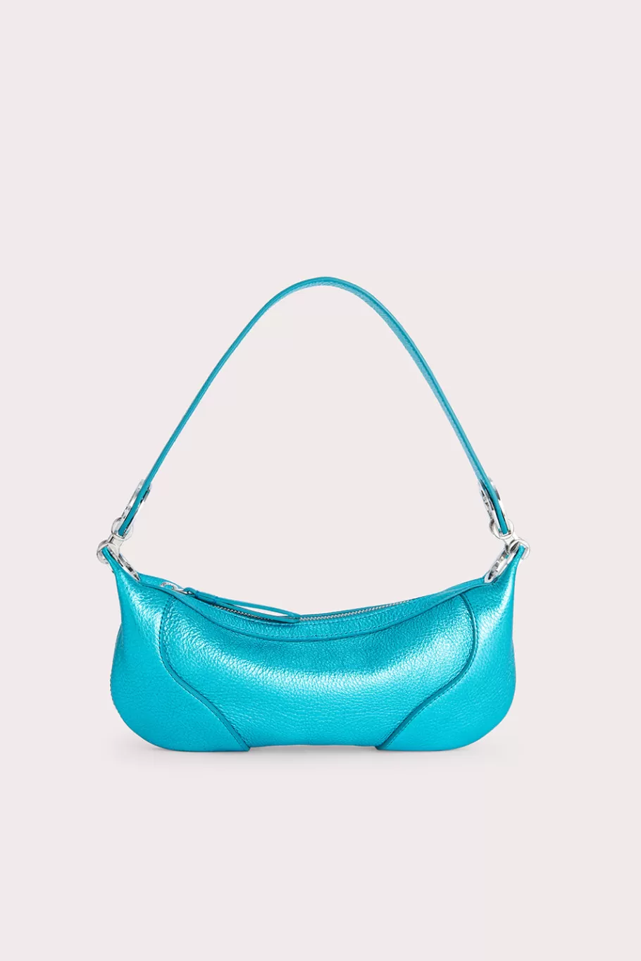 New Mini Amira Aqua Metallic Grain Leather Women Bags