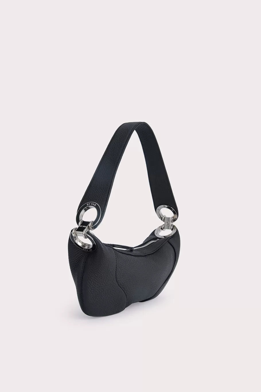 Discount Mini Amira Black Flat Grain Leather Women Shoulder Bags